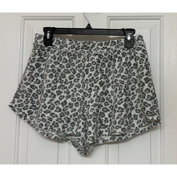 American Eagle Outfitters Gray Leopard Print Pajama Shorts - Picture 1 of 4